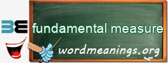 WordMeaning blackboard for fundamental measure